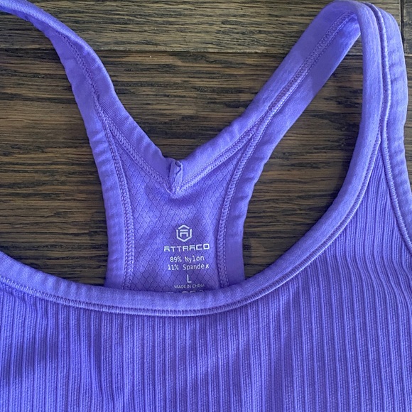 Attraco Purple Ribbed Tank Top - Picture 2 of 3